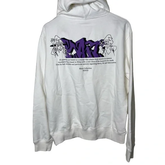 Off-White Printed Cotton-Jersey Hoodie in White sz M - Picture 11 of 11